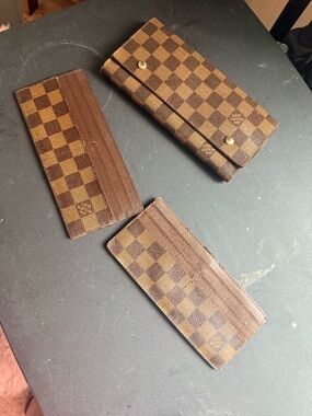 Project piece Louis Vuitton Brown Check Pattern Long Wallet with Card Slots